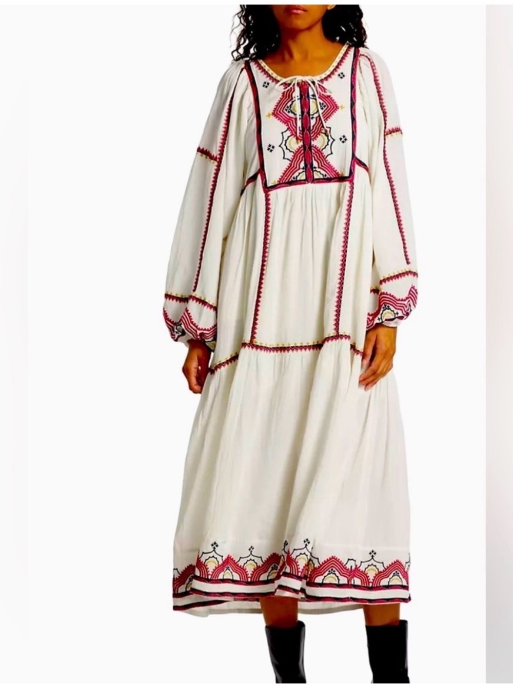 NWT FP IVORY Embroidered Maxi Dress